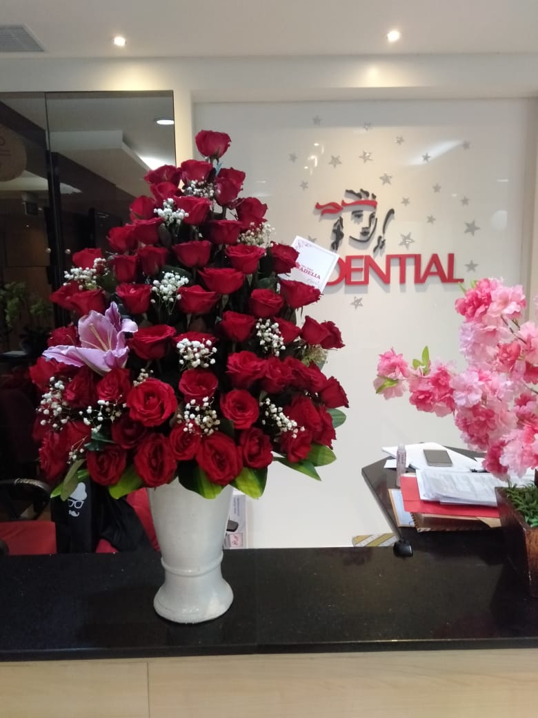 Jual Bunga Wisuda FB4 – Bunga Rangkai Pot Merah
